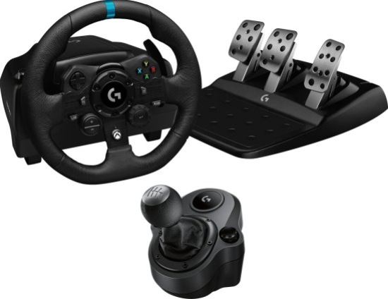 ערכת הגה מרוצים עם דוושות G923 SE Trueforce + ידית הילוכים Logitech Driving Force -