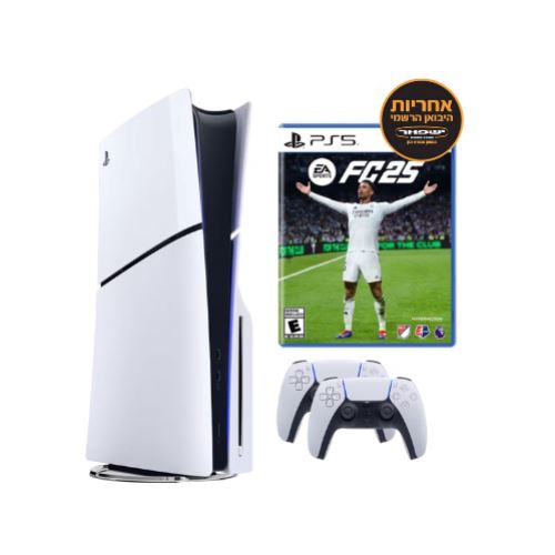 Playstation 5 Slim Blue-Ray + שלט נוסף + FC25 יבואן רשמי ישפאר 