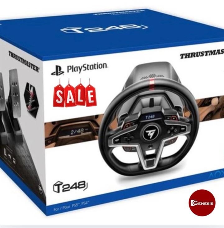 Thrustmaster T248 הגה מירוצים עם דוושות לפלייסטיישן